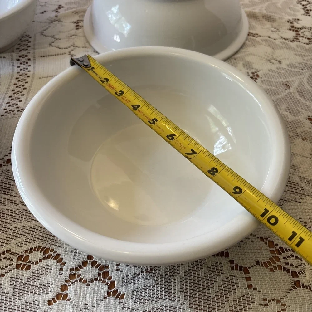 Pier 1 Imports White Glaze Nesting Mixing Bowls ~ Set of 4